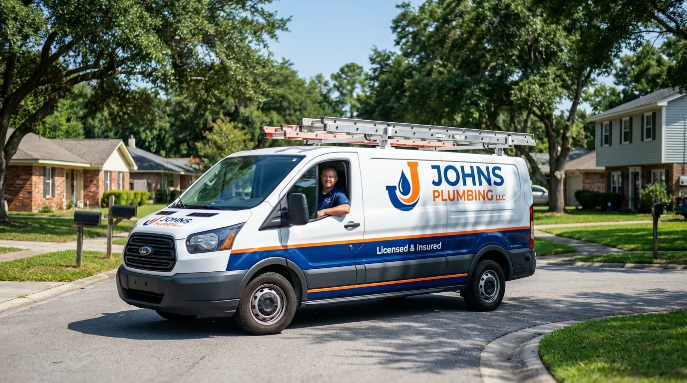 Johns Plumbing LLC service van in Medina, OH